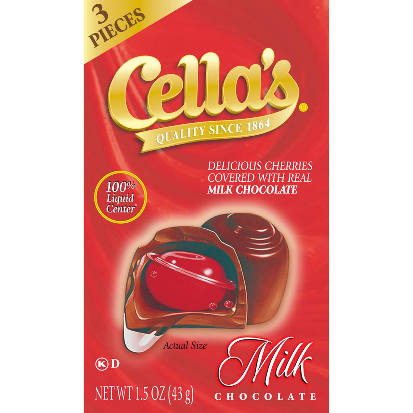 Cella's Milk Chocolate Covered Cherries, 3 pc; image 1 of 3