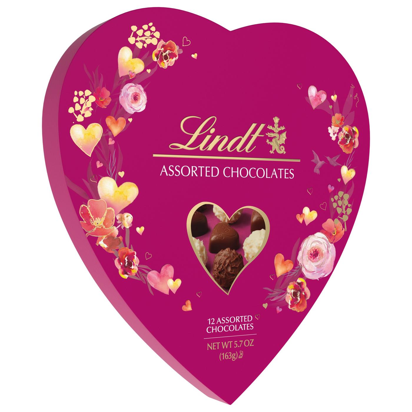 Lindt Assorted Chocolate Truffles Valentine's Heart Gift Box, 12 pc; image 1 of 2