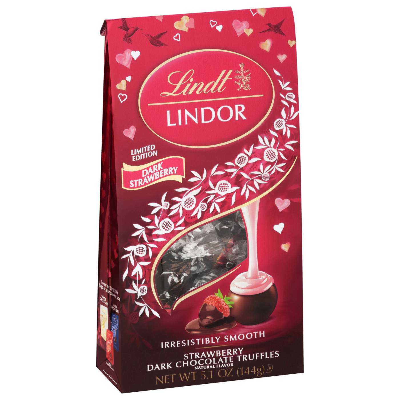 Lindt Lindor Strawberry Dark Chocolate Truffles Valentine's Candy; image 4 of 4