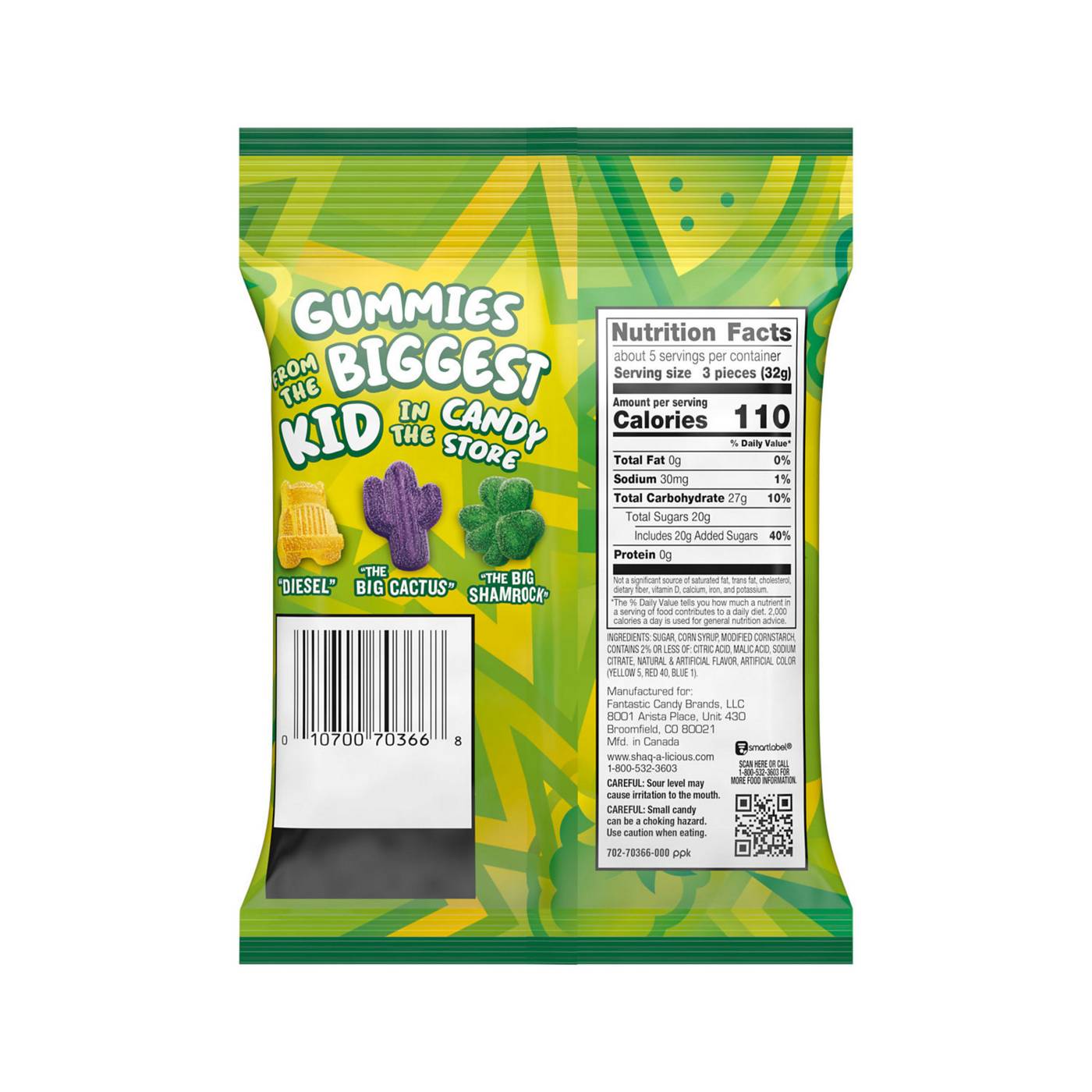 Shaq-A-Licious XL Sour Gummies Candy; image 3 of 6