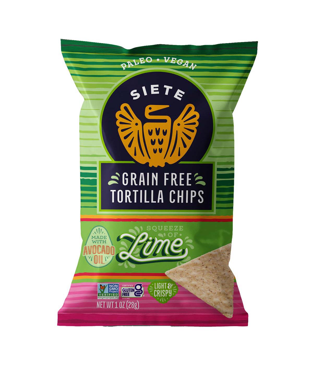 Siete Grain Free Tortilla Chips - Lime; image 1 of 2