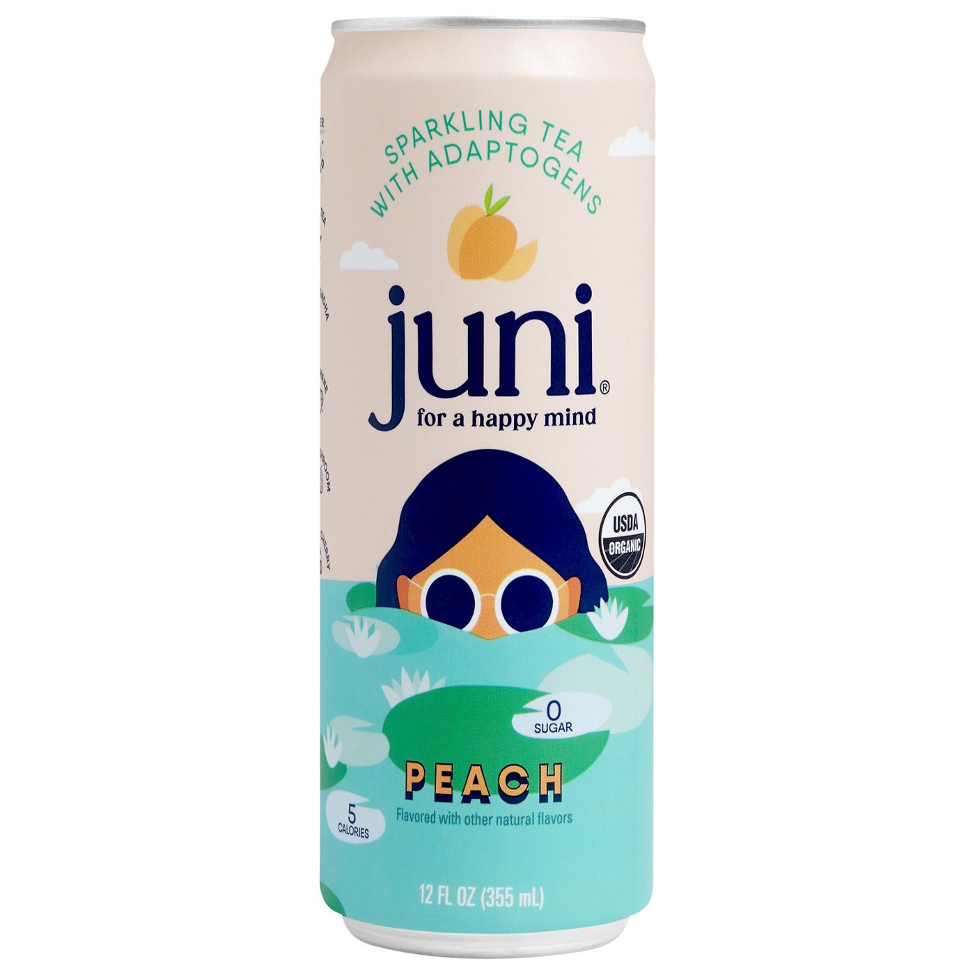 Juni Sparkling Adaptogen Tea - Peach; image 1 of 3