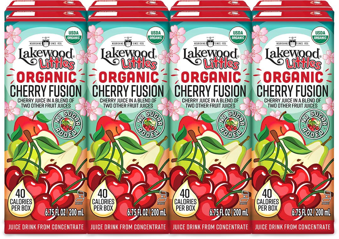Lakewood Littles Organic Cherry Fusion 8 Pack Juice Box, 6.8 oz