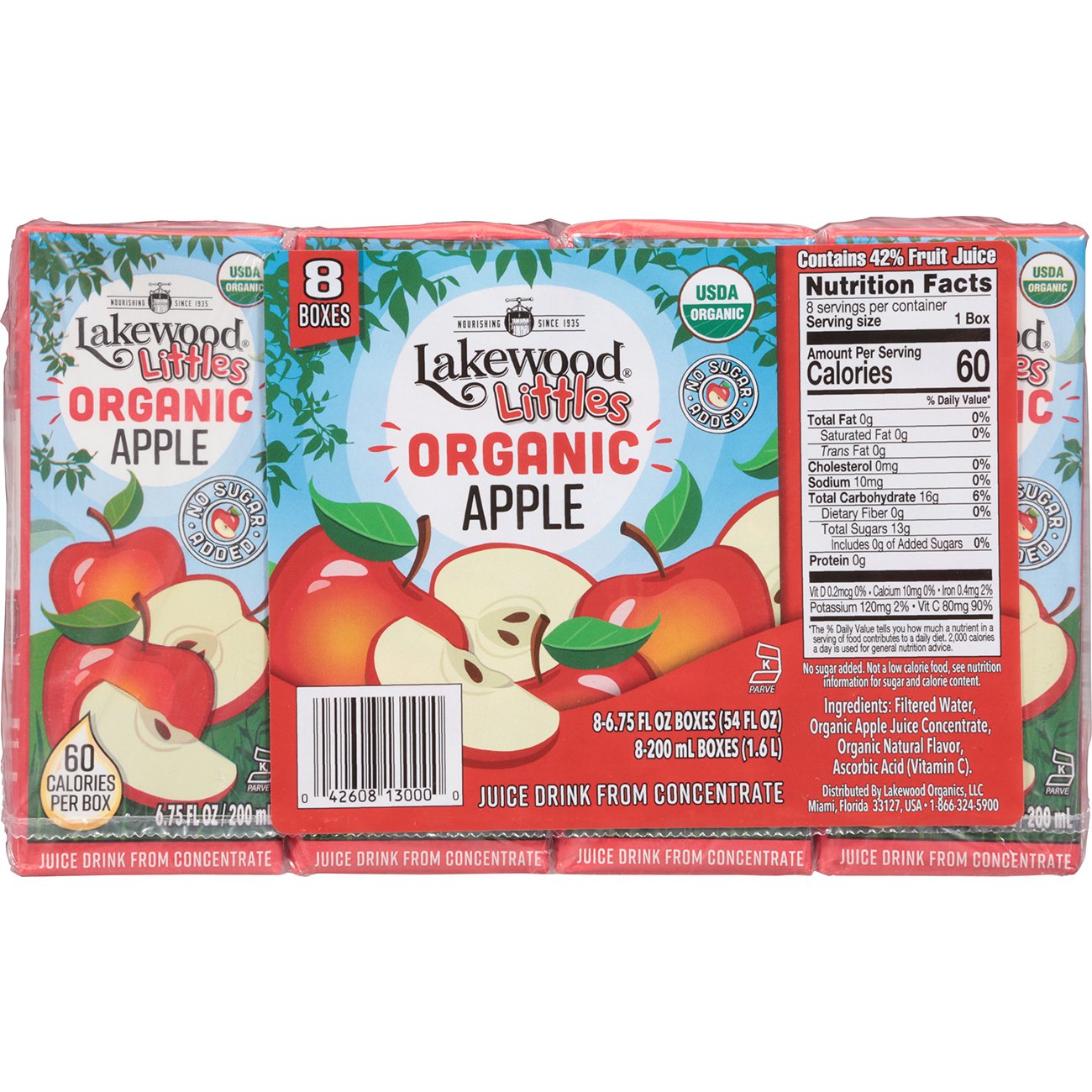 Lakewood Littles Organic Apple Juice 8 pk Boxes, 6.75 oz | Central