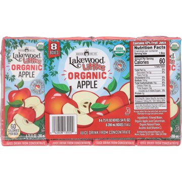 Lakewood Littles Organic Apple Juice 8 pk Boxes