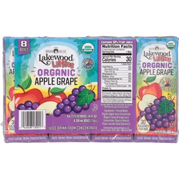 Lakewood Littles Organic Apple Grape Juice 8 pk Boxes