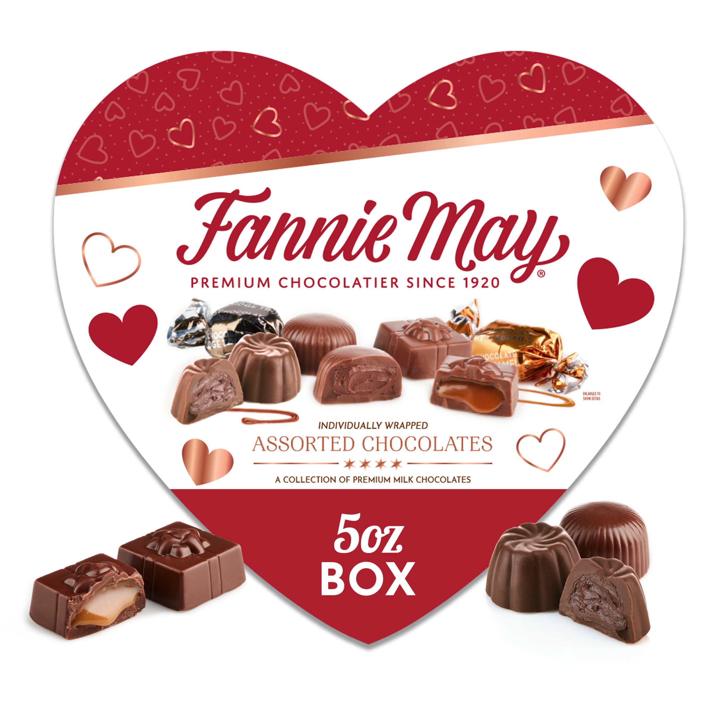 Fannie May Assorted Premium Mini Pixies Valentine’s Day Heart Gift Box ...