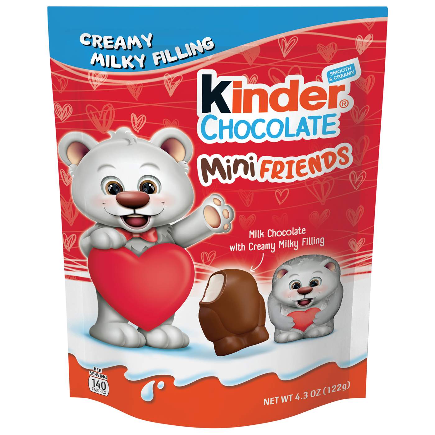 Kinder Chocolate Creamy Milky Filling Mini Friends Valentine's Candy; image 1 of 3