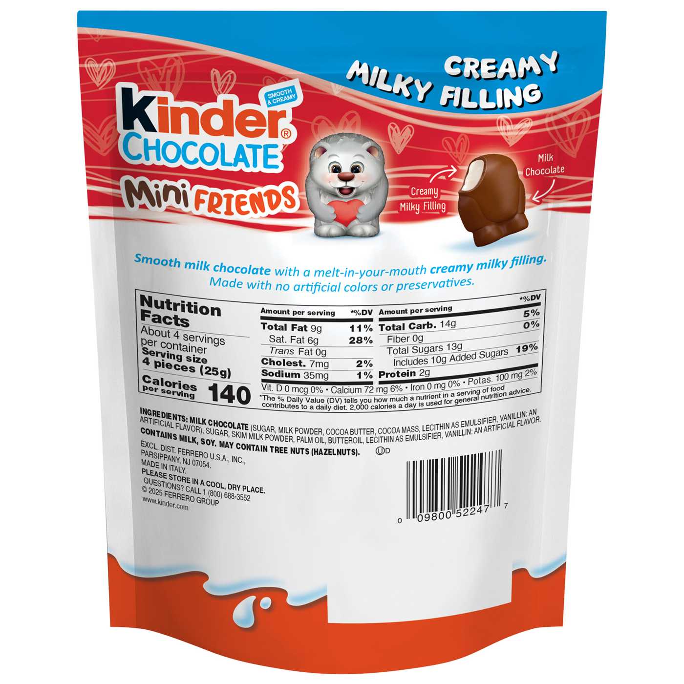 Kinder Chocolate Creamy Milky Filling Mini Friends Valentine's Candy; image 3 of 3