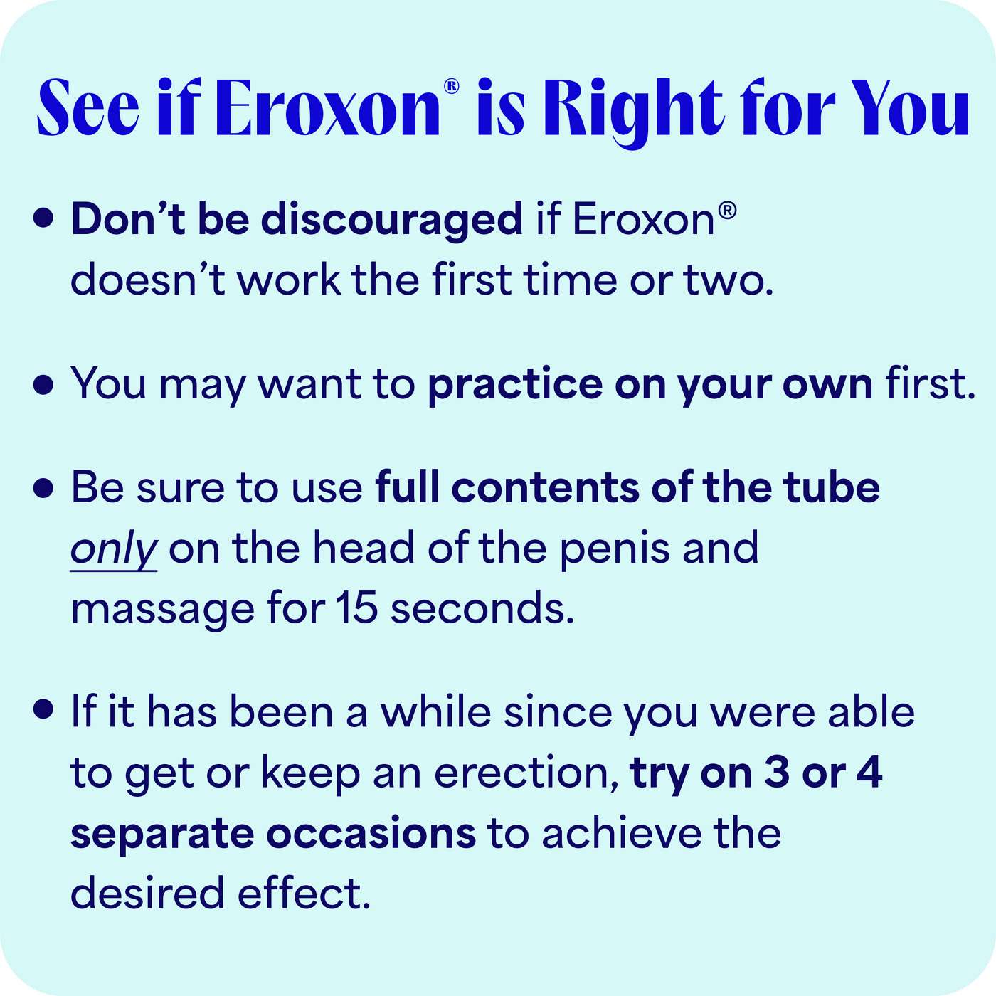 Eroxon Erectile Dysfunction Treatment Gel; image 3 of 11