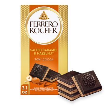 Ferrero Rocher Dark Hazelnut & Crunchy Salted Caramel Chocolate Bar