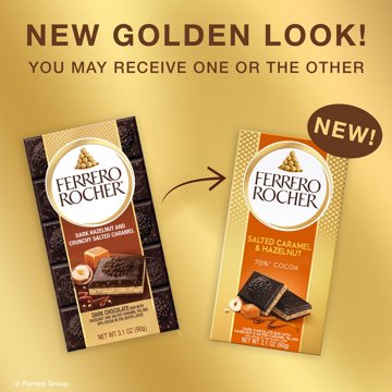Ferrero Rocher Dark Hazelnut & Crunchy Salted Caramel Chocolate Bar