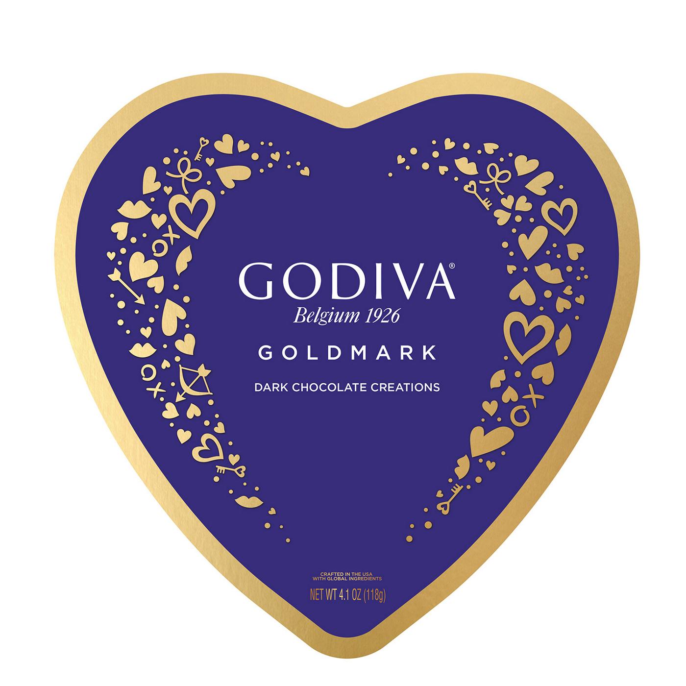 Godiva Goldmark Dark Chocolate Creations Valentine's Heart Gift Box, 14 pc; image 1 of 2