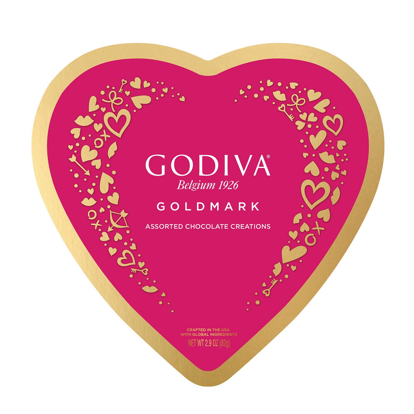 Godiva Goldmark Assorted Chocolate Creations Valentine's Heart Gift Box, 9 pc; image 1 of 2