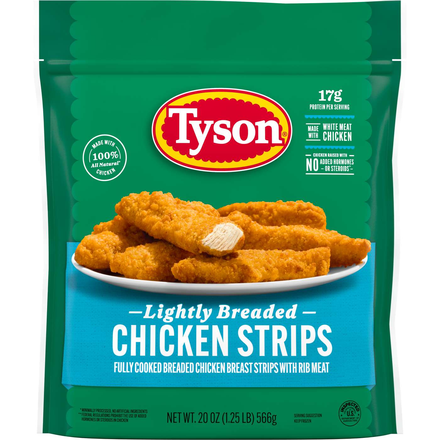 Tyson Fully Cooked Frozen Lightly Breaded Chicken Strips; image 1 of 4