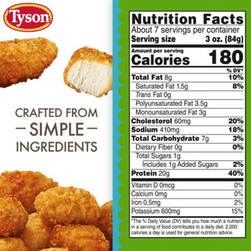 Tyson Lightly Breaded Boneless Chicken Bites