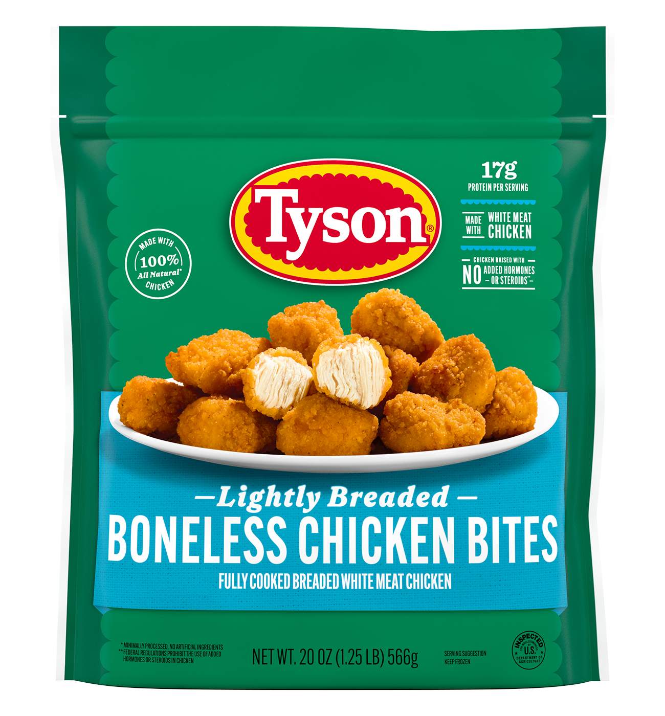 Tyson Lightly Breaded Boneless Chicken Bites; image 1 of 7