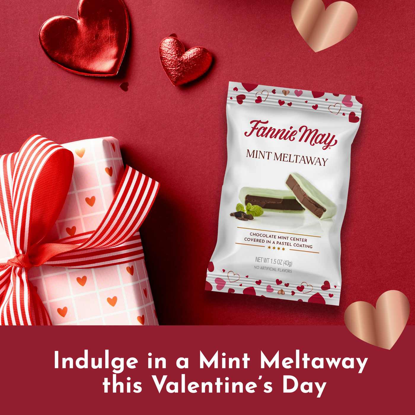 Fannie May Premium Milk Chocolate Candy Mint Meltaways Valentine's Day ...
