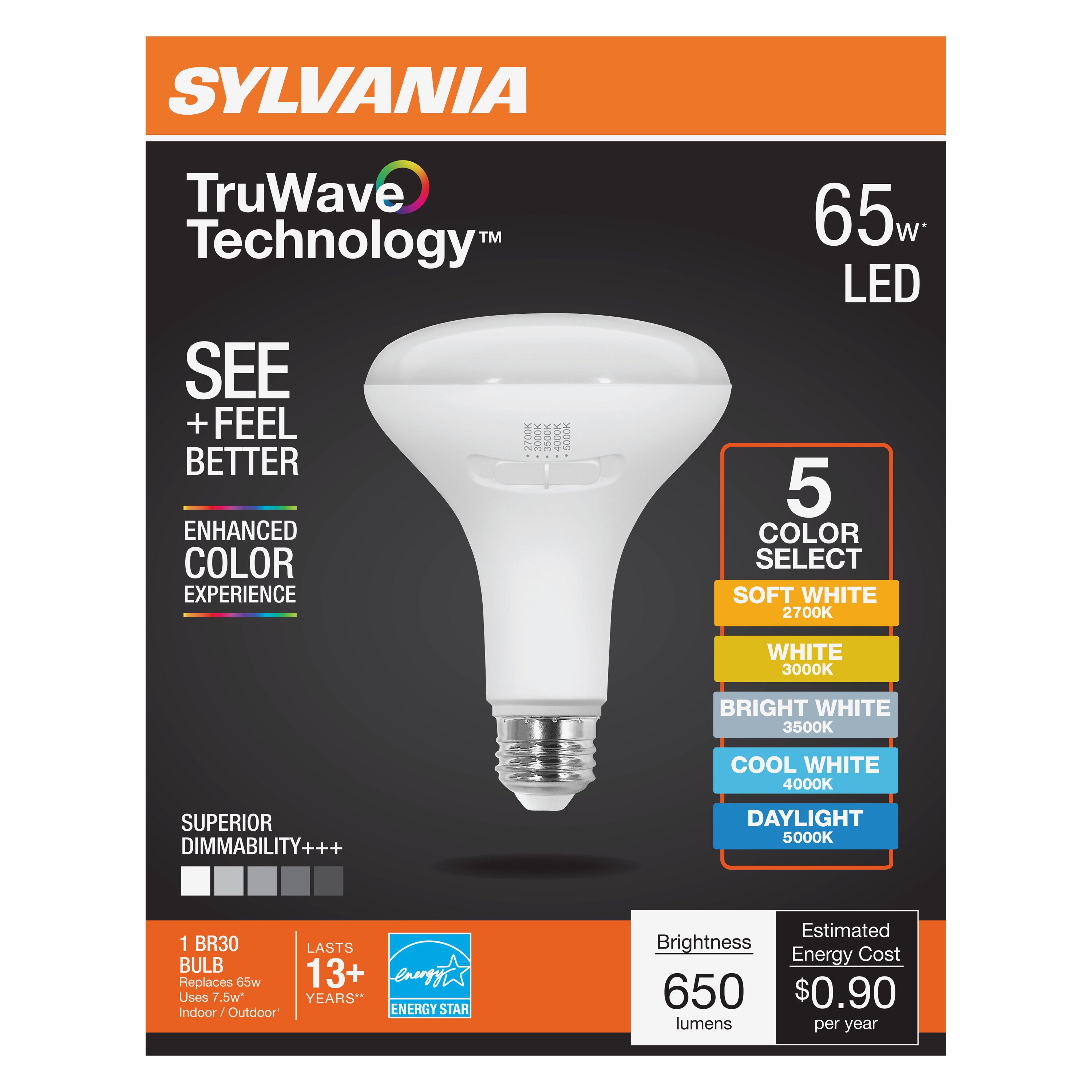Sylvania TruWave BR30 65-Watt LED Light Bulb - Shop Light bulbs at H-E-B