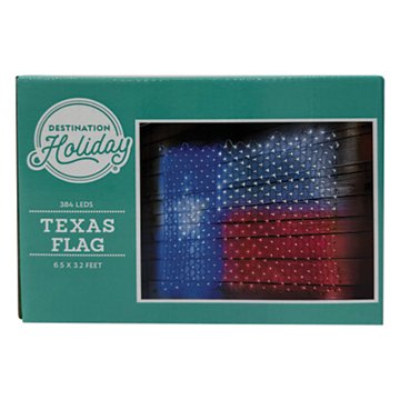 Destination Holiday Texas Flag Light Curtain, 6.5' x 3.2'