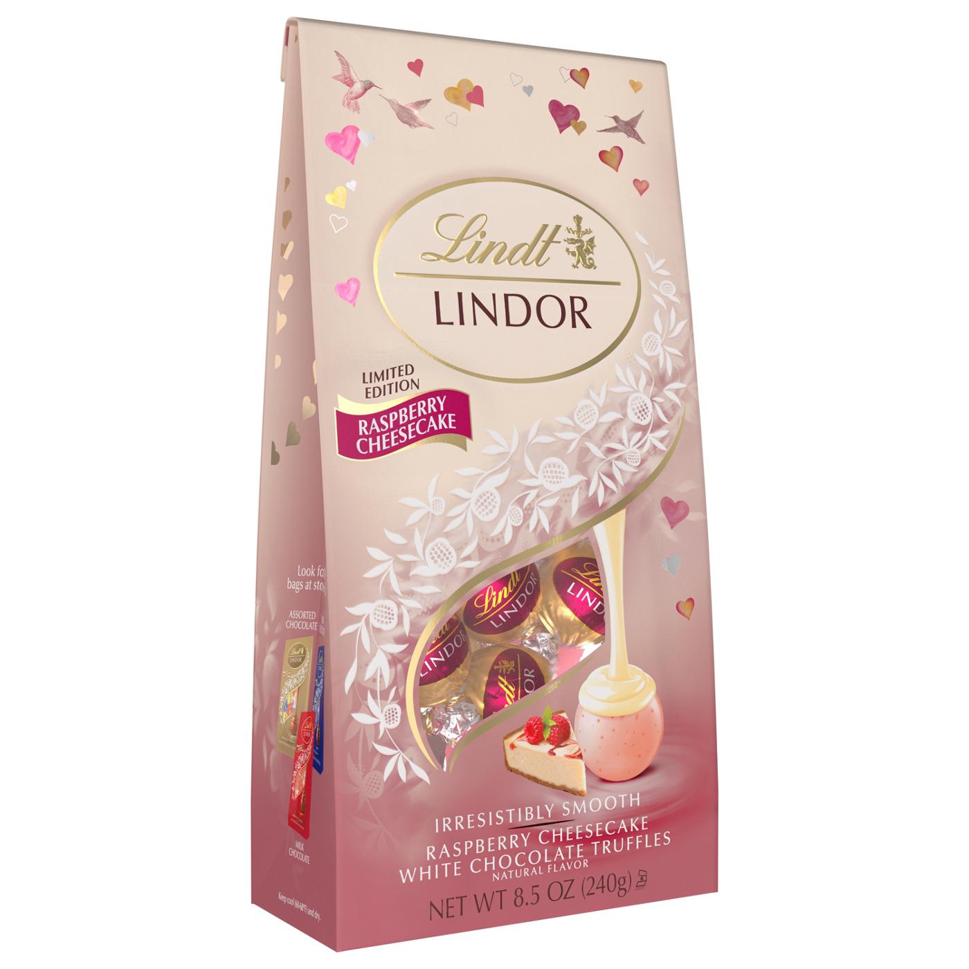 Lindt Lindor Raspberry Cheesecake White Chocolate Truffles Valentine's Candy; image 4 of 4