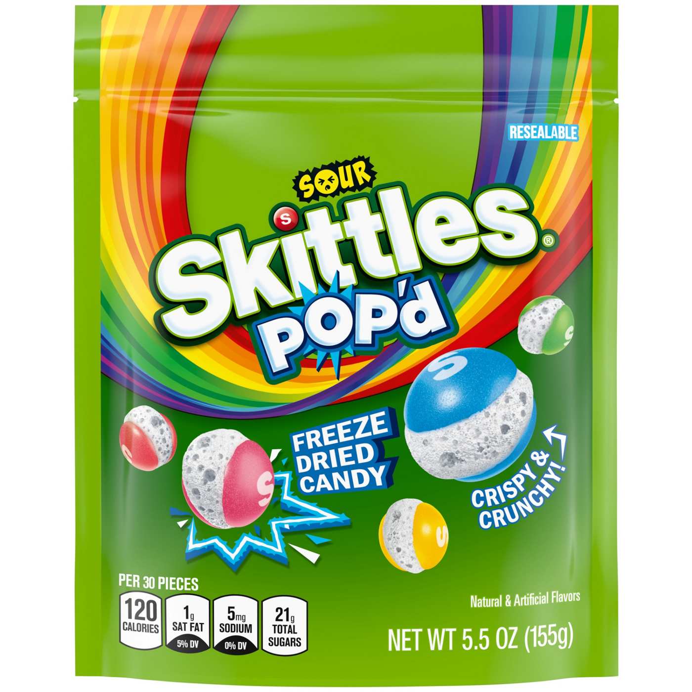 Skittles POP'd Sour Freeze Dried Candy; image 1 of 10
