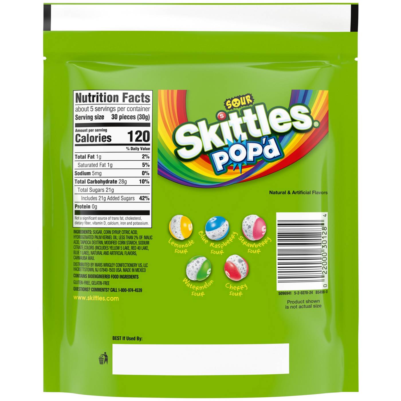 Skittles POP'd Sour Freeze Dried Candy; image 3 of 10