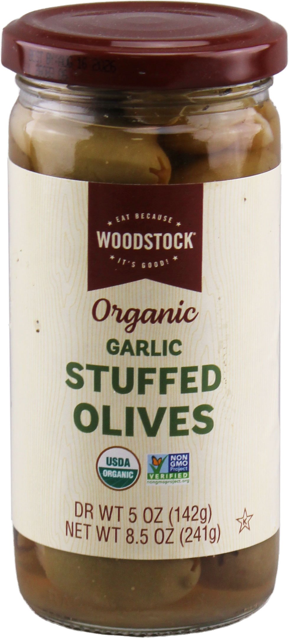 oliveshop Woodstock Organic Garlic Stuffed Olives, 8.5 oz | Central Market