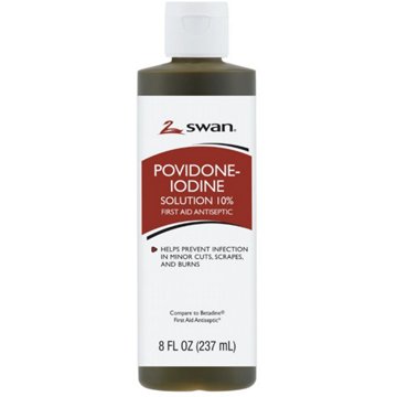 Swan Povidone Iodine Solution First Aid Antiseptic, 8 oz