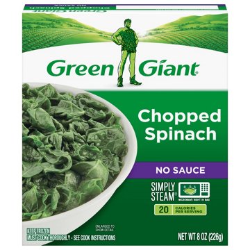 Green Giant Simply Steam Chopped Spinach - No Sauce, 8 oz