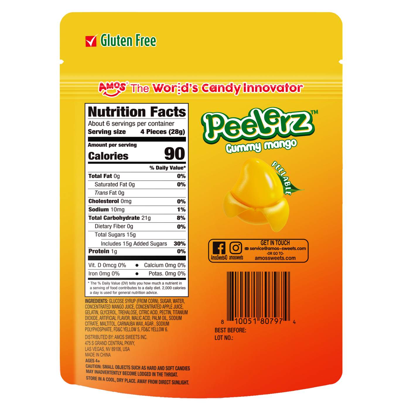 Amos Peelerz Gummy Mango Candy; image 2 of 2