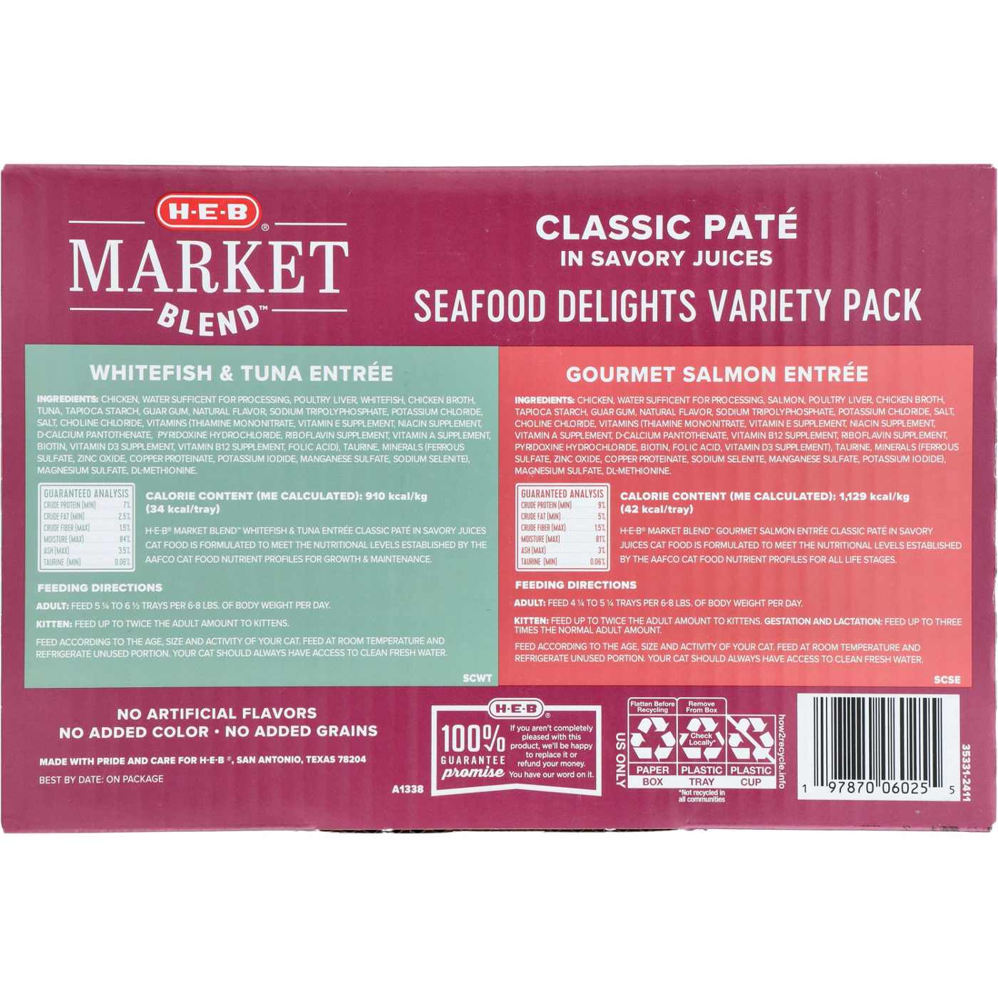 H-E-B Market Blend Split Cups Pate Wet Cat Food - Seafood Variety; image 2 of 2