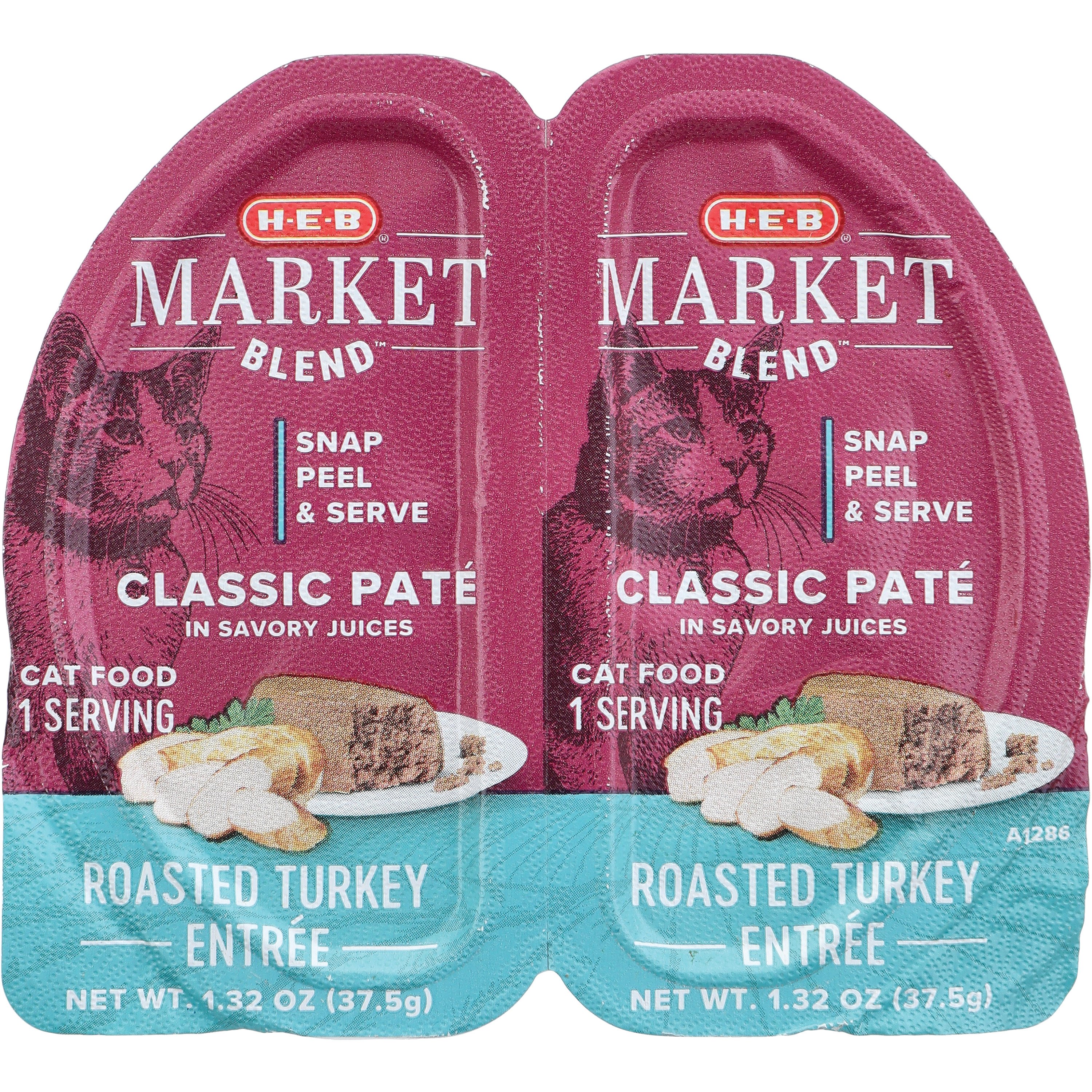 H-E-B Market Blend Split Cups Pate Wet Cat Food - Roasted Turkey