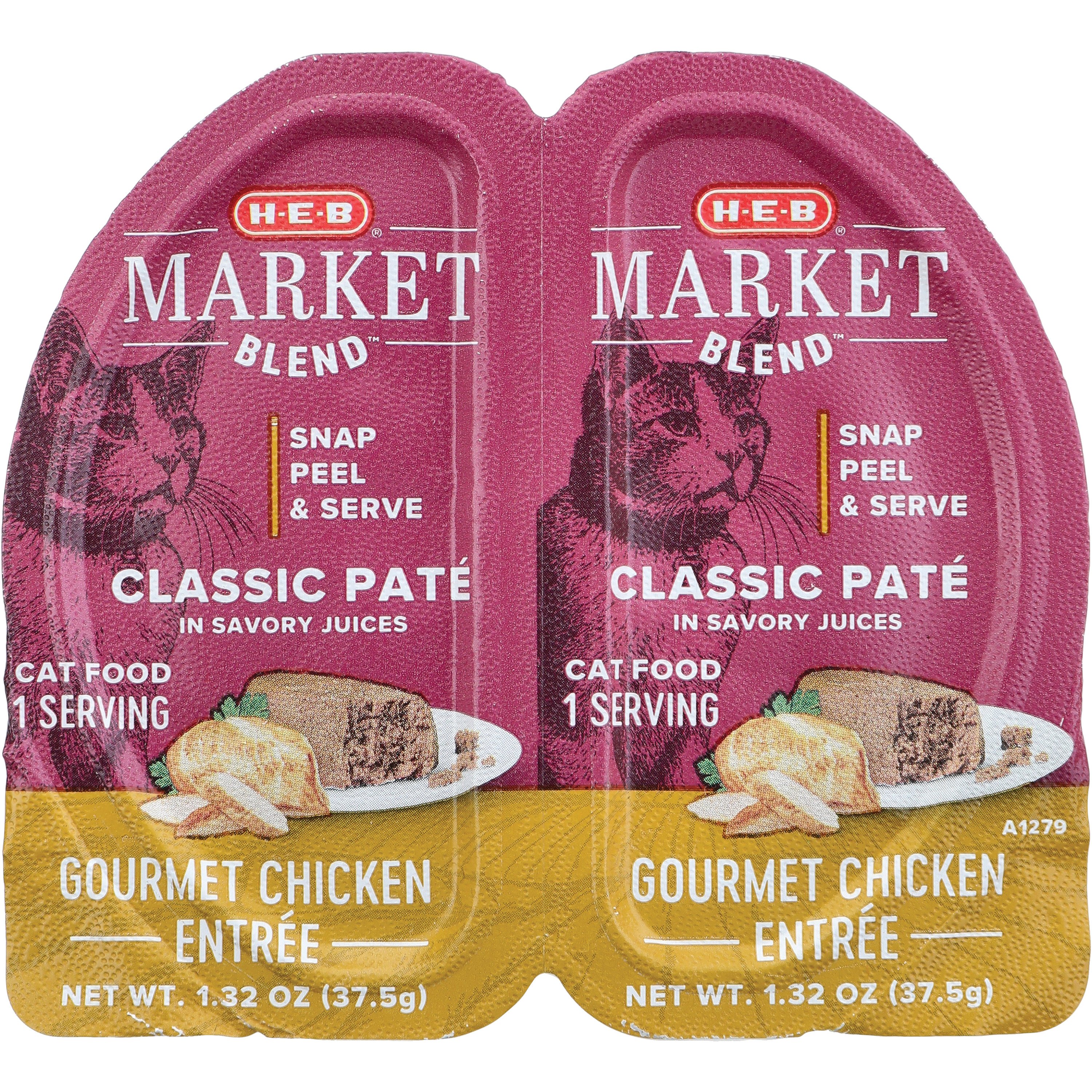 H-E-B Market Blend Split Cups Pate Wet Cat Food - Gourmet Chicken