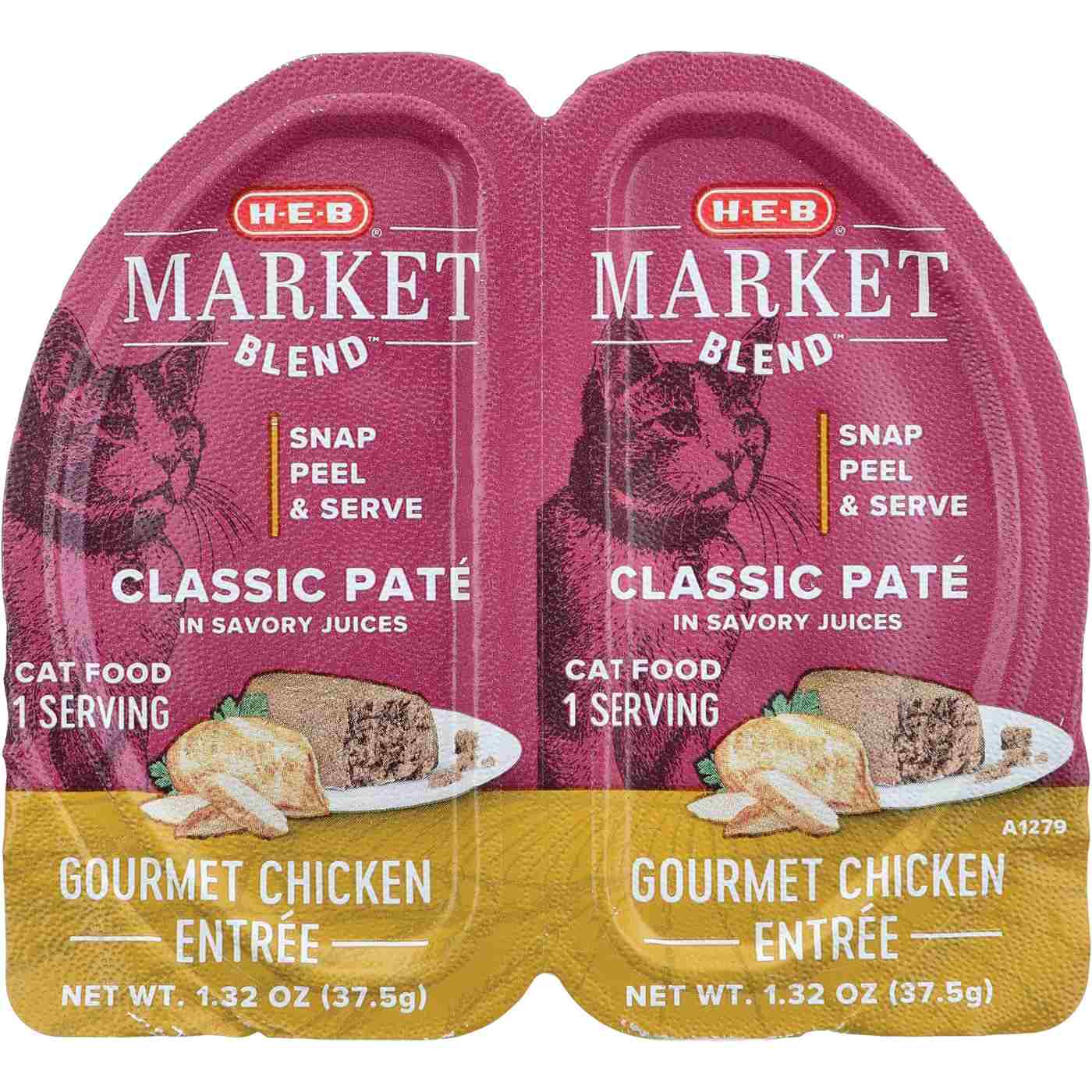 H-E-B Market Blend Split Cups Pate Wet Cat Food - Gourmet Chicken Entree; image 1 of 2
