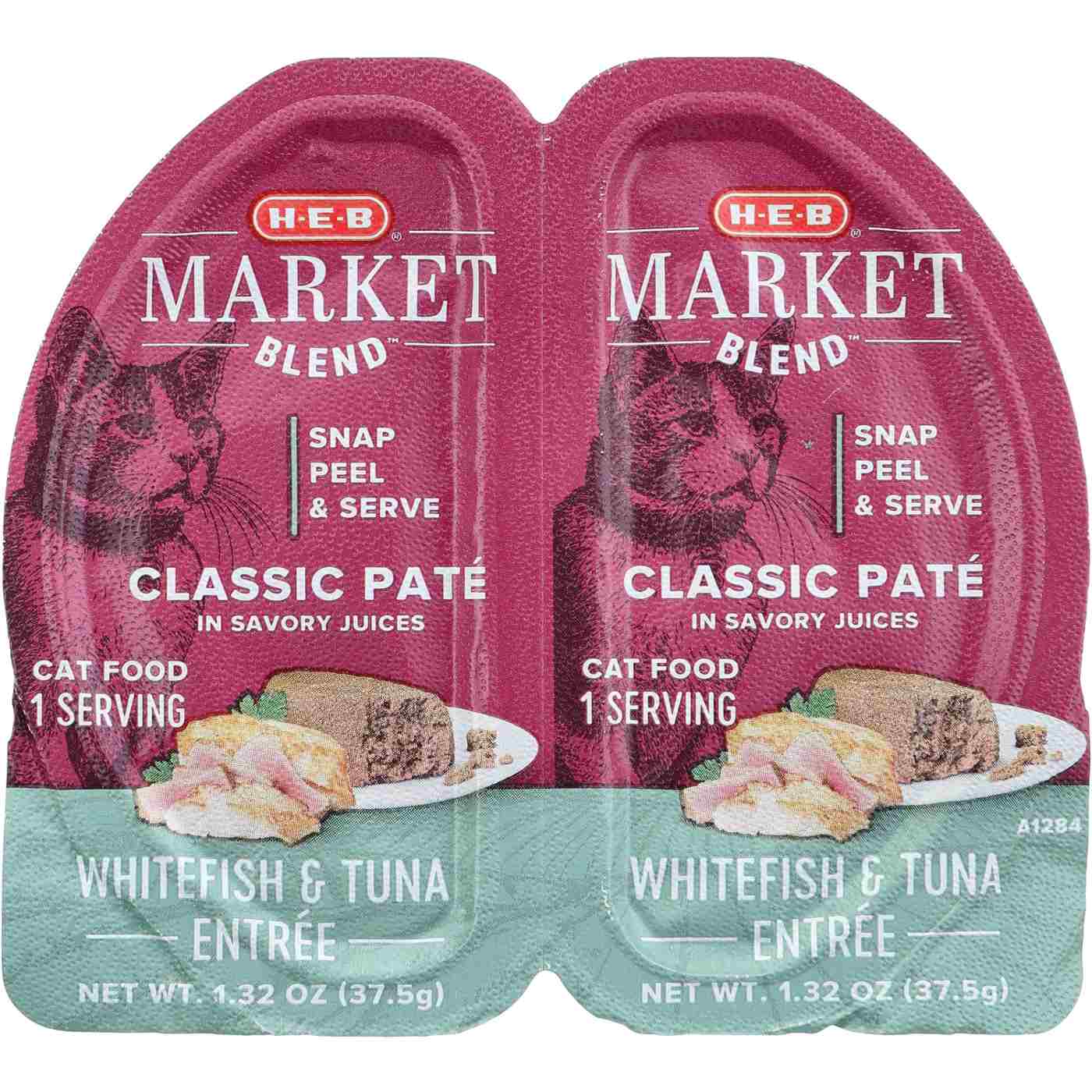 H-E-B Market Blend Split Cups Pate Wet Cat Food - Whitefish & Tuna Entree; image 1 of 2