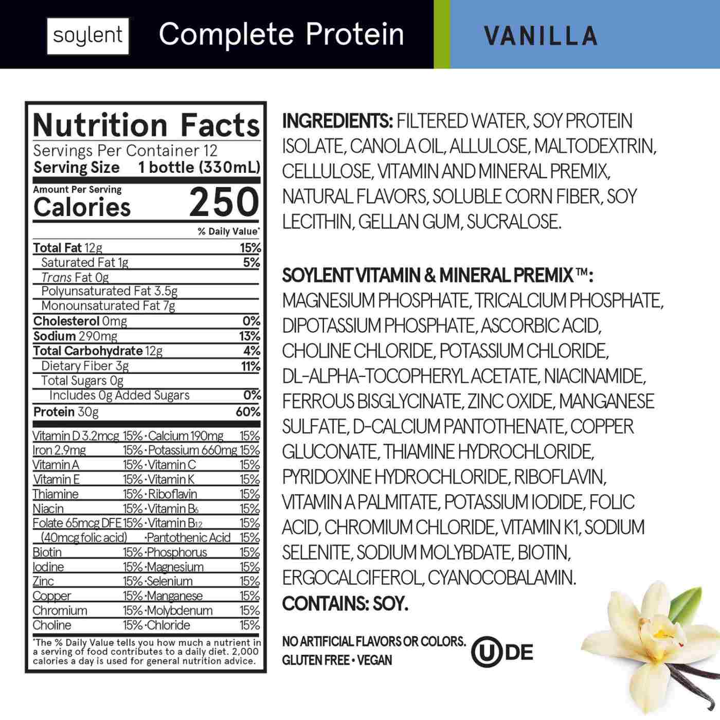 Soylent Complete Protein Nutrition Shake - Vanilla; image 2 of 6