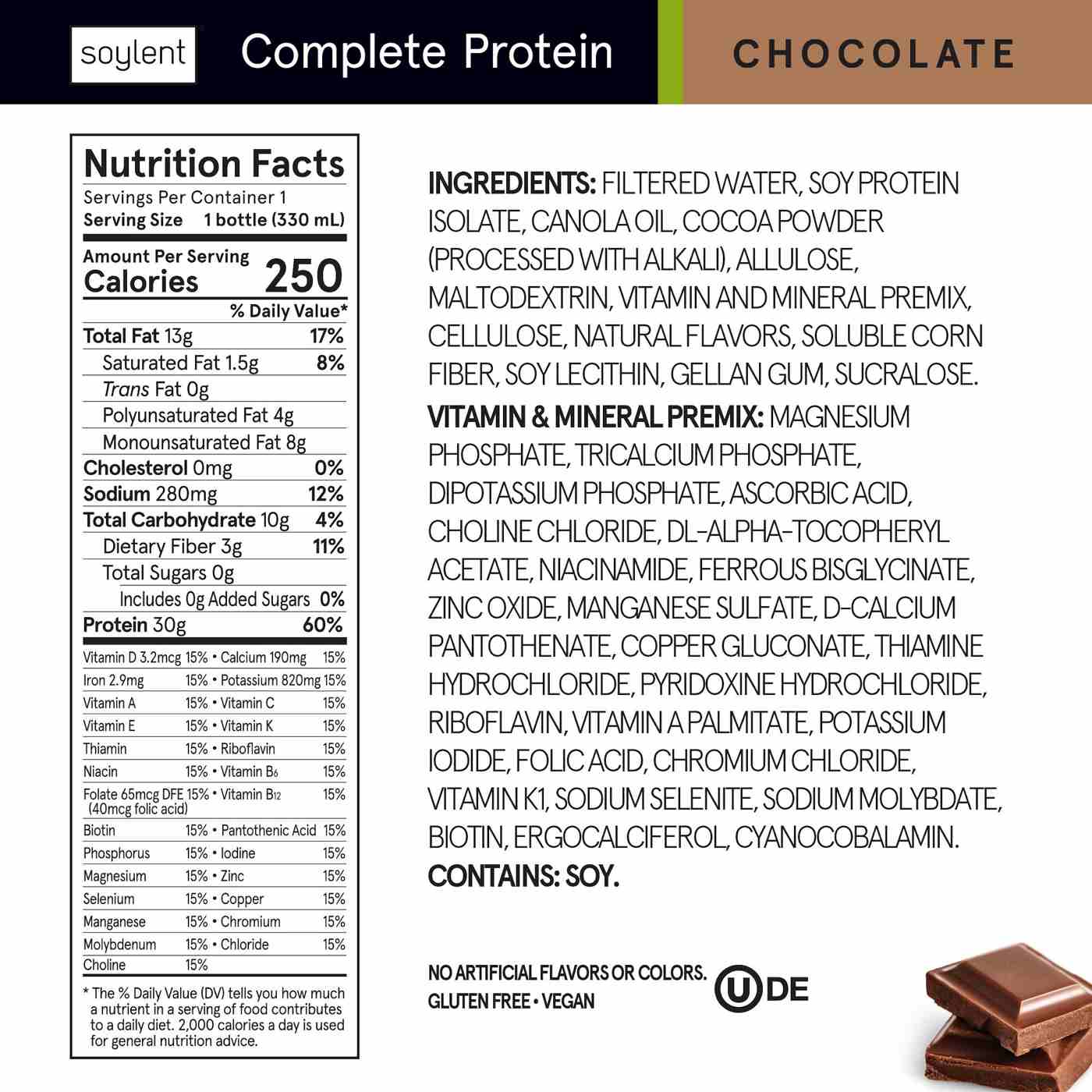 Soylent Complete Protein Nutrition Shake - Chocolate; image 5 of 5