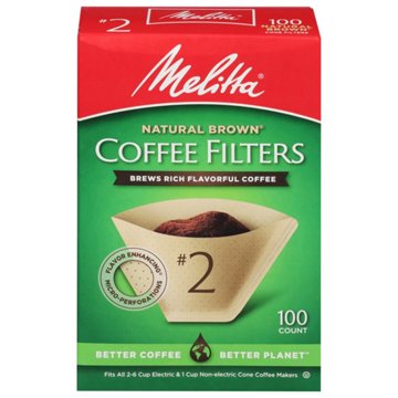 Melitta No. 2 Coffee Filters - Natural Brown, 100 ct