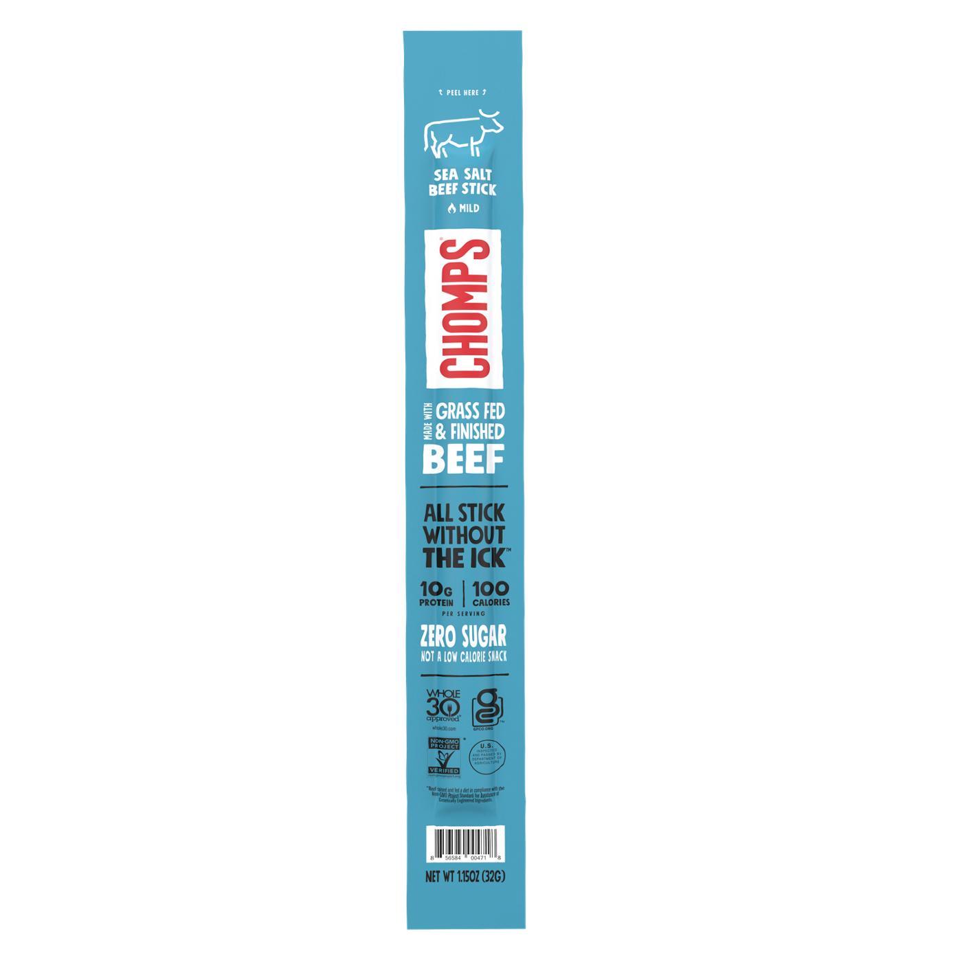 Chomps 10g Protein Sea Salt Beef Jerky Meat Stick; image 1 of 2