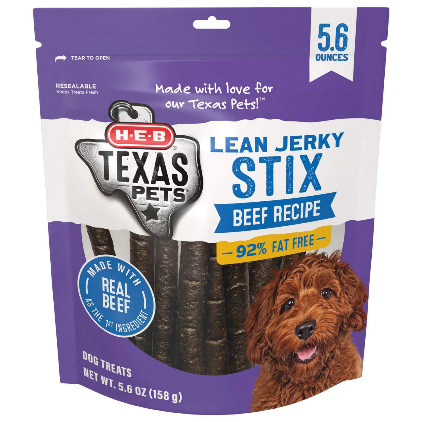 H-E-B Texas Pets Lean Jerky Stix Dog Treats - Beef Recipe; image 1 of 2