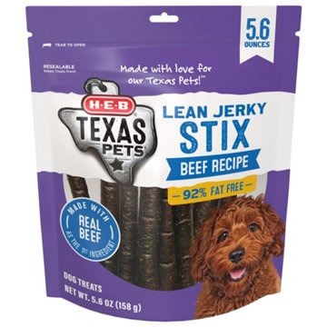 H-E-B Texas Pets Lean Jerky Stix Dog Treats - Beef Recipe, 5.6 oz
