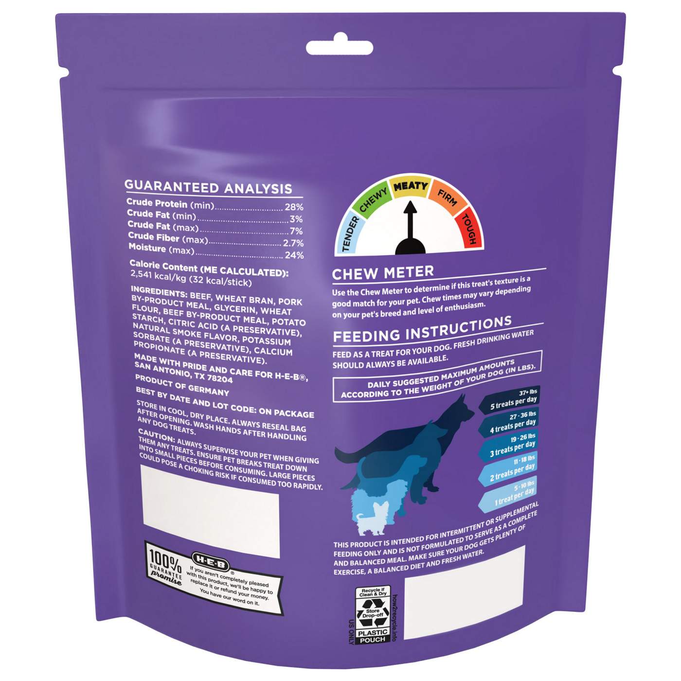 H-E-B Texas Pets Lean Jerky Stix Dog Treats - Beef Recipe; image 2 of 2