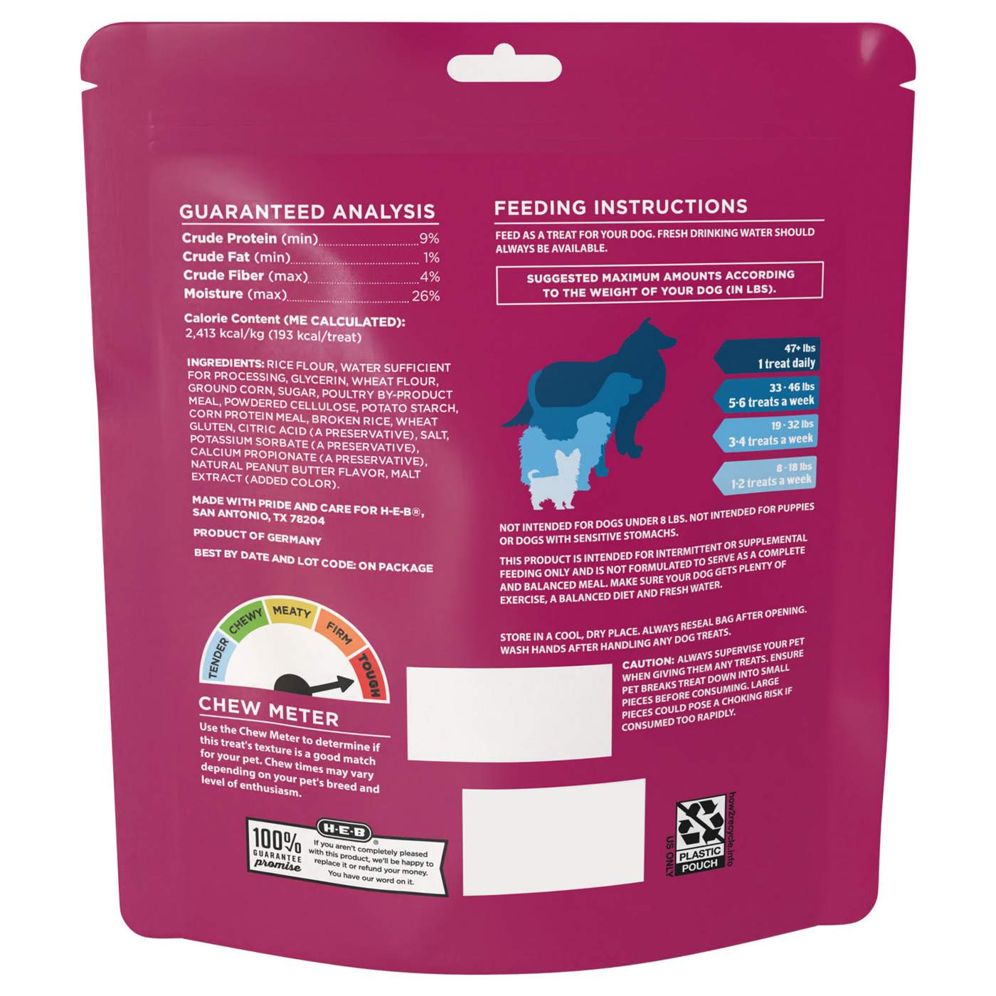 H-E-B Texas Pets Tough 'N' Stuffed Dog Chew - Peanut Butter; image 2 of 2