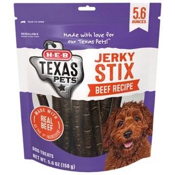 H-E-B Texas Pets Jerky Stix Dog Treats - Beef Recipe, 5.6 oz