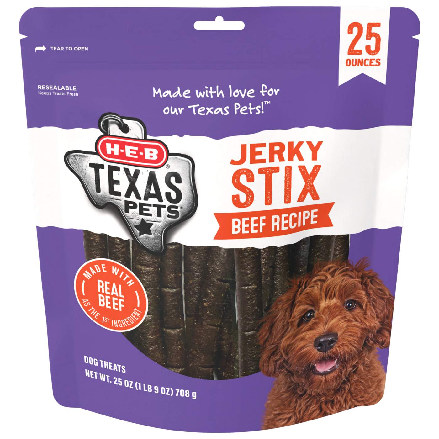 H-E-B Texas Pets Jerky Stix Dog Treats - Beef Recipe; image 1 of 2