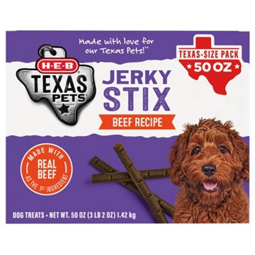 H-E-B Texas Pets Jerky Stix Dog Treats - Beef Recipe - Texas-Size Pack, 50 oz