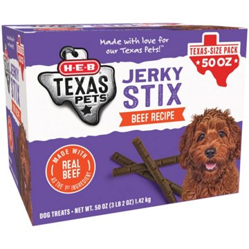 H-E-B Texas Pets Jerky Stix Dog Treats - Beef Recipe - Texas-Size Pack, 50 oz