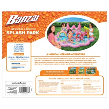Banzai Mermaid Lagoon Splash Park, 63" x 54" x 20"