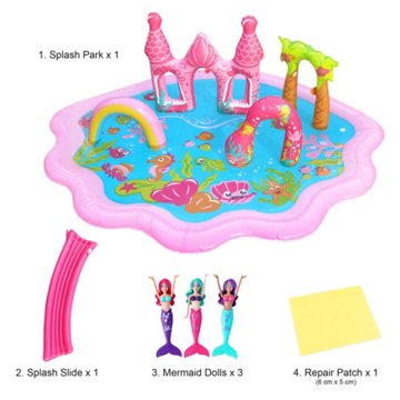 Banzai Mermaid Lagoon Splash Park, 63" x 54" x 20"